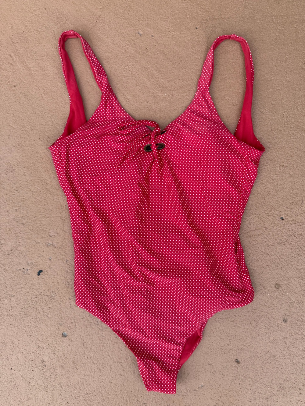 Roxy Red Polka Dot One-Piece Swimsuit